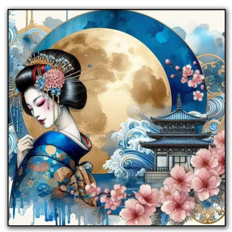 Japanese kimono geisha Woman Diy Diamond Painting New 2025 Picture Of Rhinestone Full Diamonds Cross Stitch Kit Home Decor Art