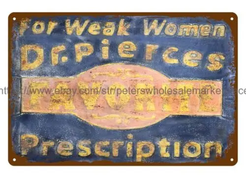 Pharmacy Dr. Pierces prescription metal tin sign office cantine home decor tin sign