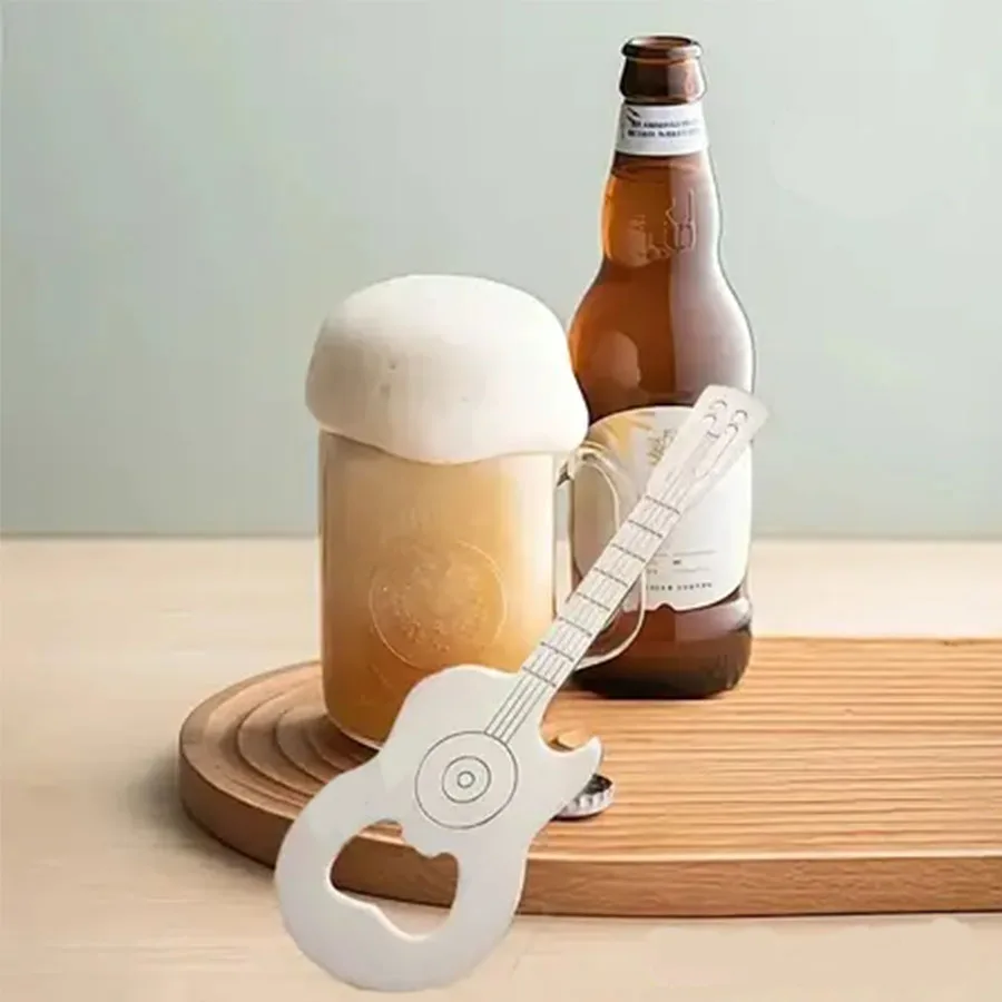 Guitar Shaped Bottle Opener, Multi-function Fridge Magnet Creative Beer Opener Gift
