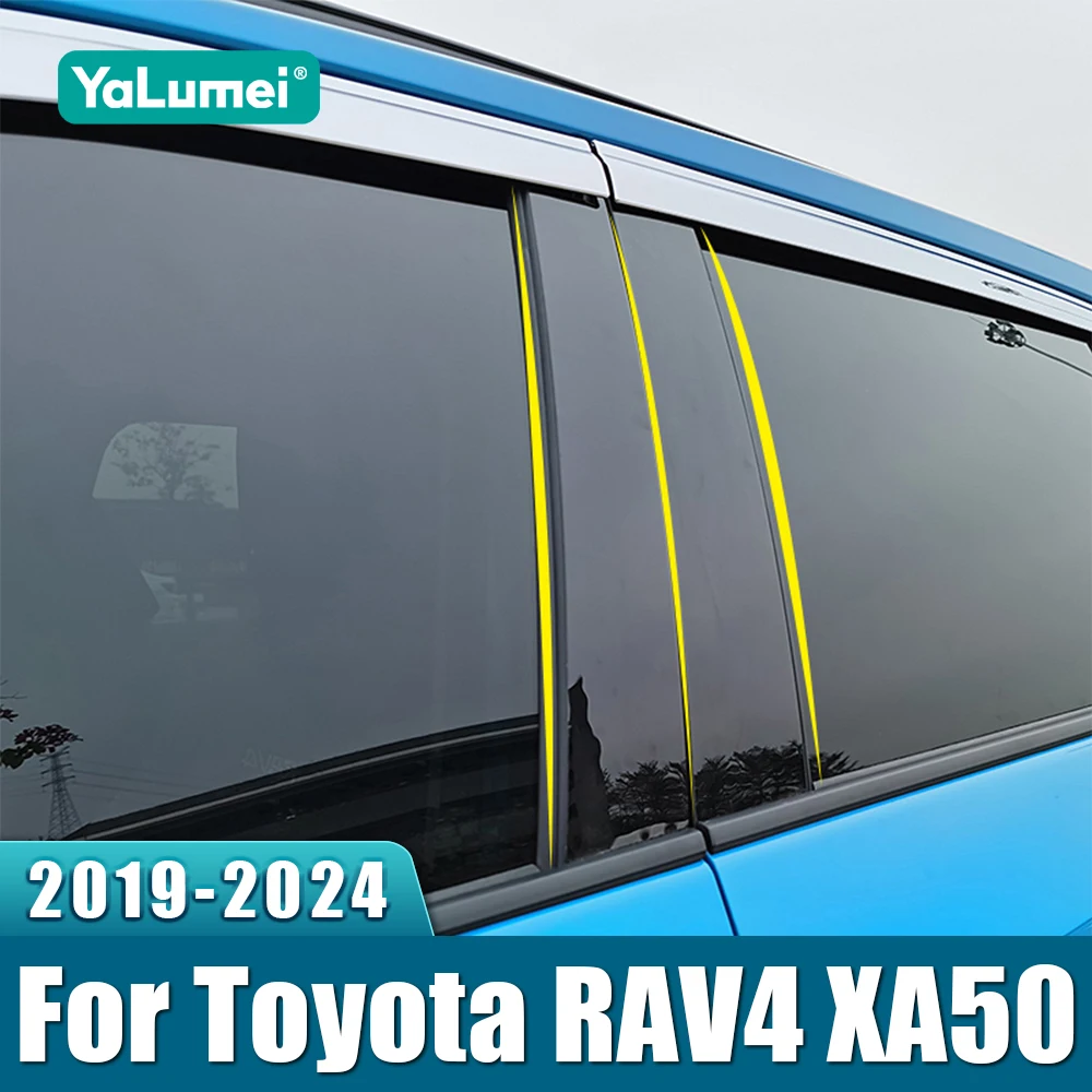 Für Toyota RAV4 XA50 2019 2020 2021 2022 2023 2024 2025 Hybrid Auto Säulenverkleidung Türfenster Zierleisten Aufkleber Zubehör