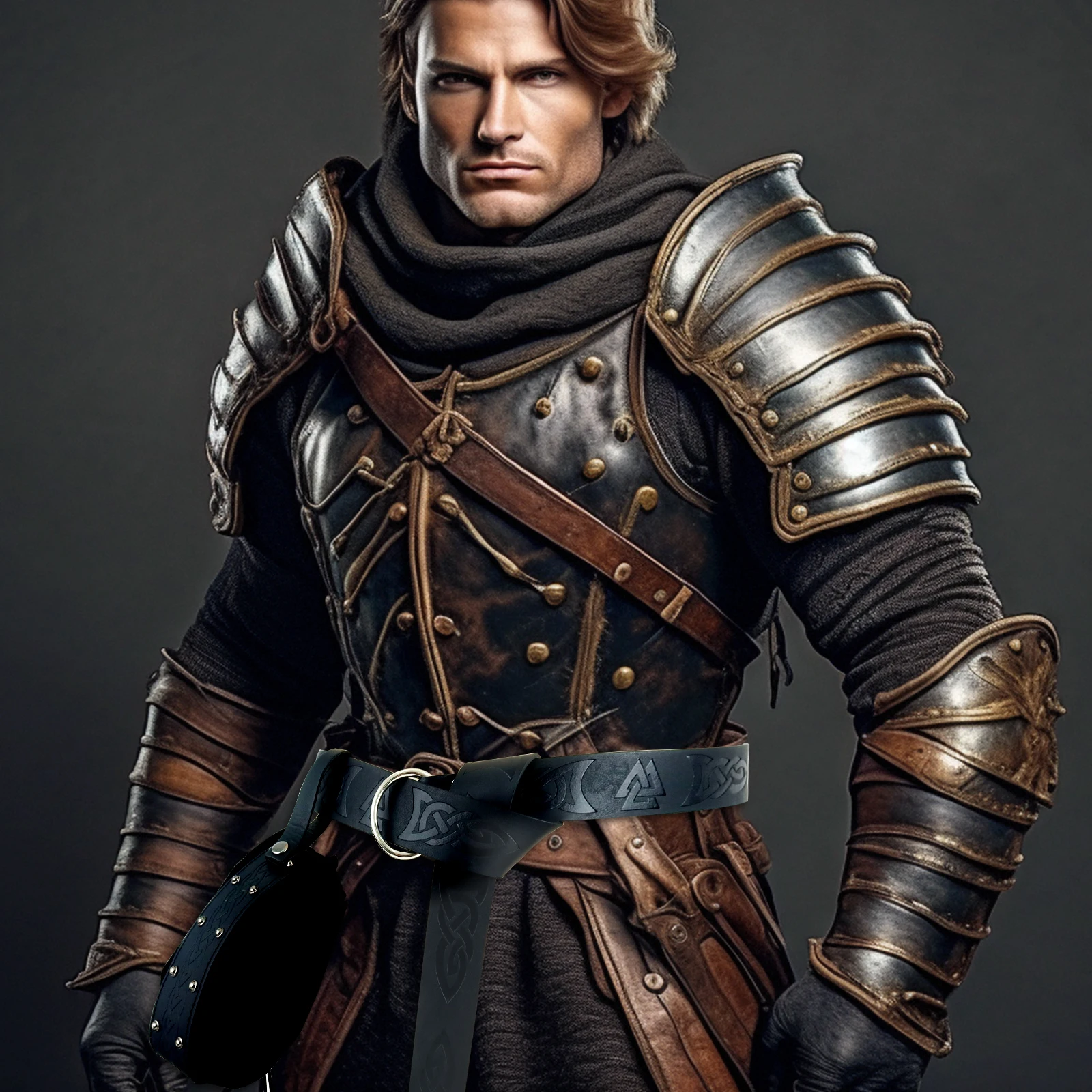 Medieval Vintage Money Pouch Bag Leather Rivet Waist Coin Bag Pouches Man Woman Cosplay Drawstring Bag Portable Coin Purse