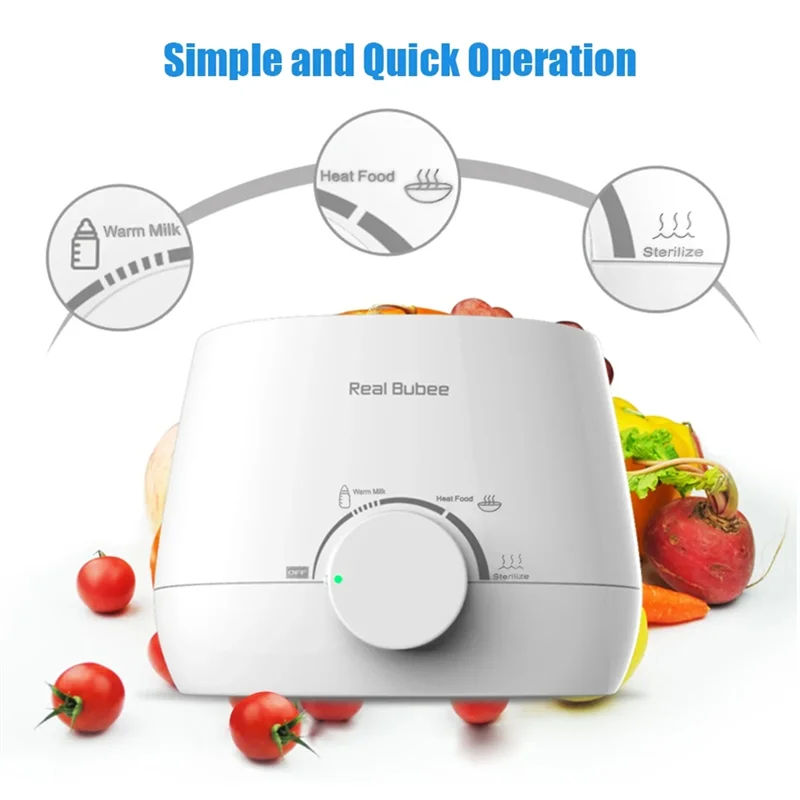 A40Z-Real Bubee Baby Bottles Milk Warmer Food Heater 5-Minute Fast Warming Precise Temperature Control Double Milk Warmer EU PLU