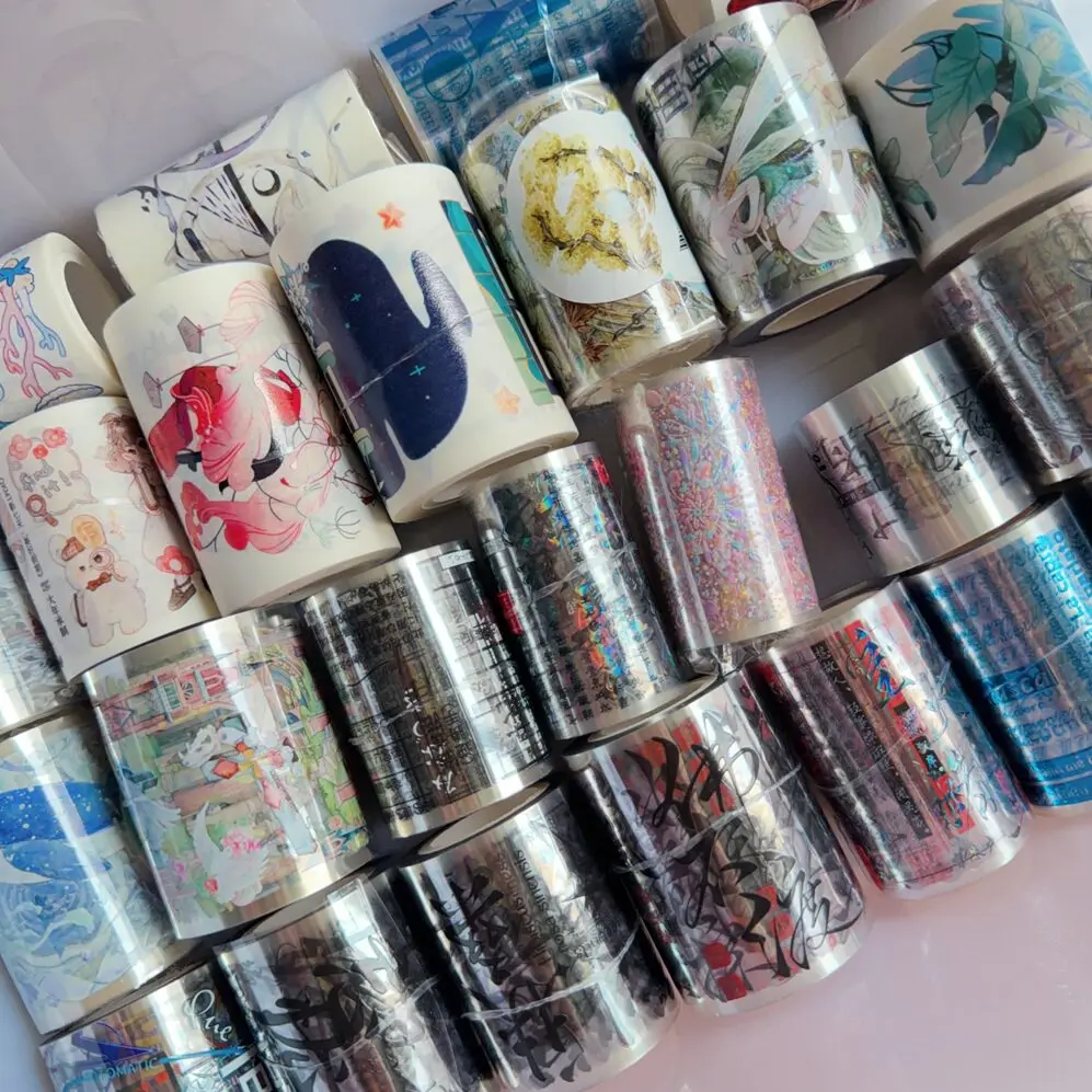 1 Loop Pet Washi Tape Ancient Style Text English Collection Star Field Moon Omnivorous Animal for Hand Account Scrapbooking DIY