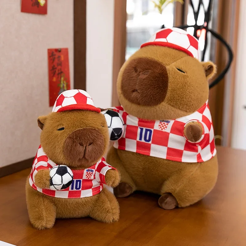 Football Baby Capybara Kapibala Doll Plush Toy Cartoon Capybara Pillow Children's Birthday Gift