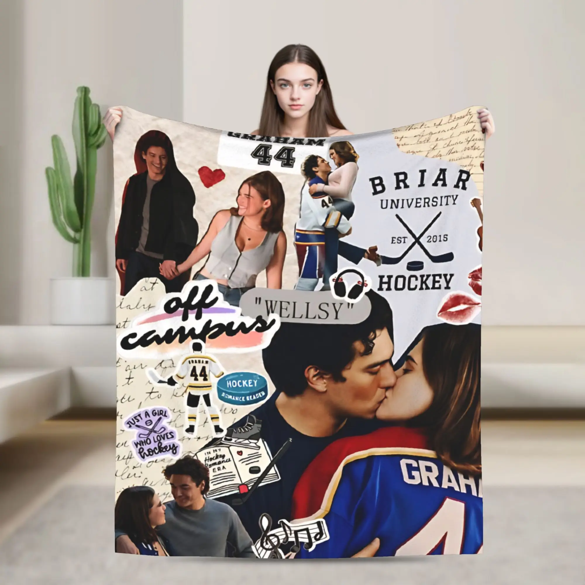 Off Campus Romance  Wool Blanket Briar U Hockey Funny Throw Blankets for  Sofa Bedding Lounge 125*100cm Quilt,