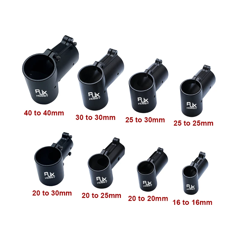 Adaptateur réducteur de tuyau de Drone industriel, 16mm 20mm 25mm à 30mm 40mm, Tri-clamp coudé pour train d'atterrissage en Fiber de carbone, pièce de réparation RJX