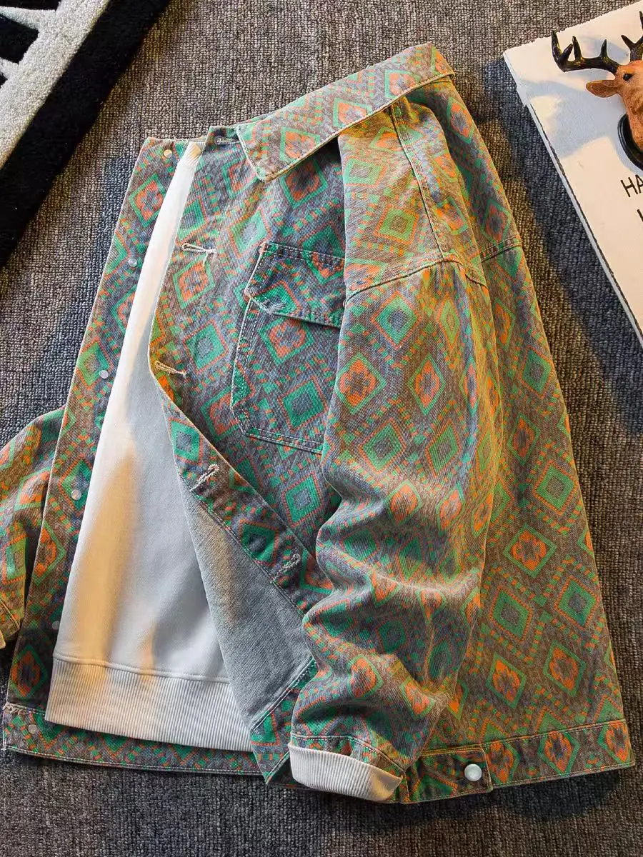 

Мужская джинсовая куртка Thiened с принтом, осенне-зимняя, теплая, на флисовой подкладке, очень толстая, с эффектом премиум-класса, стильный топ