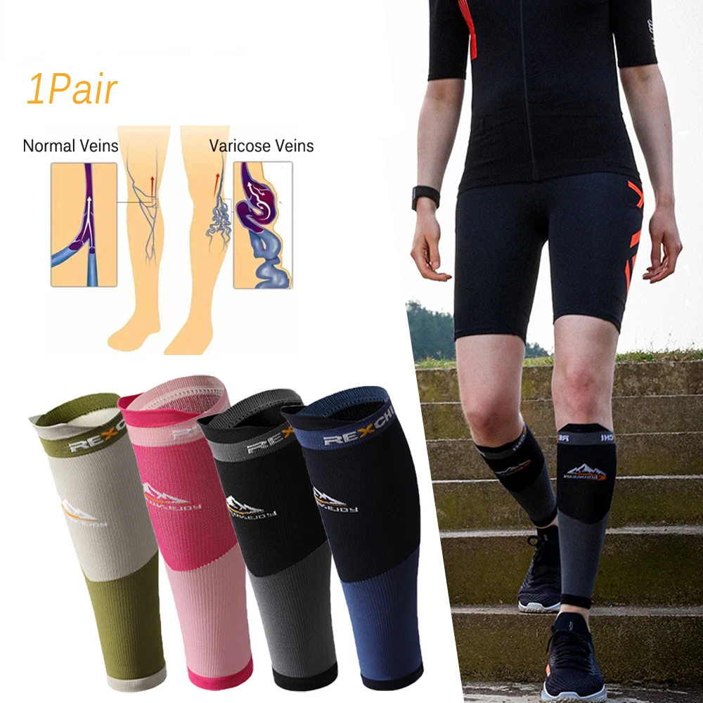 1Pair Leg Compression Sleeve, Calf Support Brace Calf Sleeve for Men & Women, Footless Compression Sock for Fitness,Shin Splint