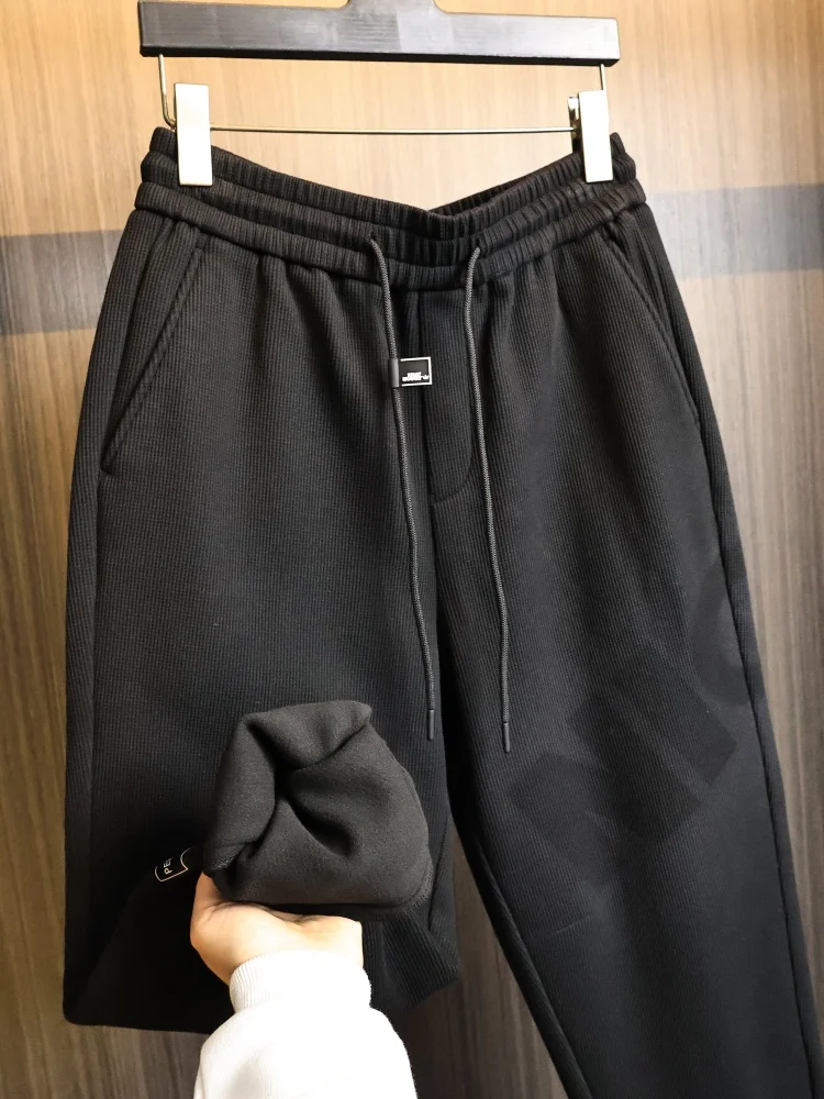 

Men's Thiened Fce Lined Thiened Autumn Winter Casual Pants Elastic Waist Sweatpants Comfortable Warm Cuffed Leisure Tr...