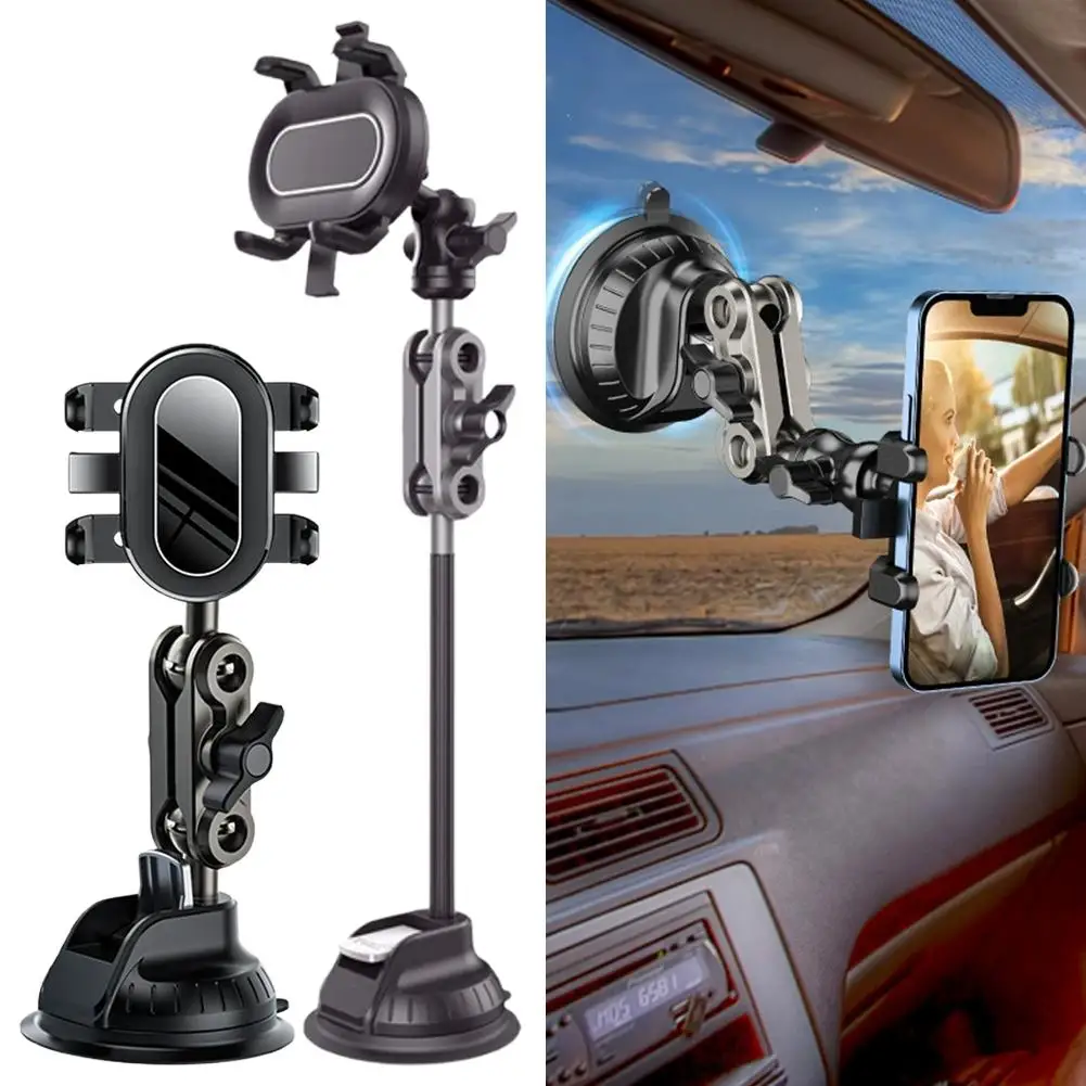 Car Phone Mount Video Recording Universal Magic Arm Suction Car Phone Holder Mount Windshield Window Glass Vlog Shooting