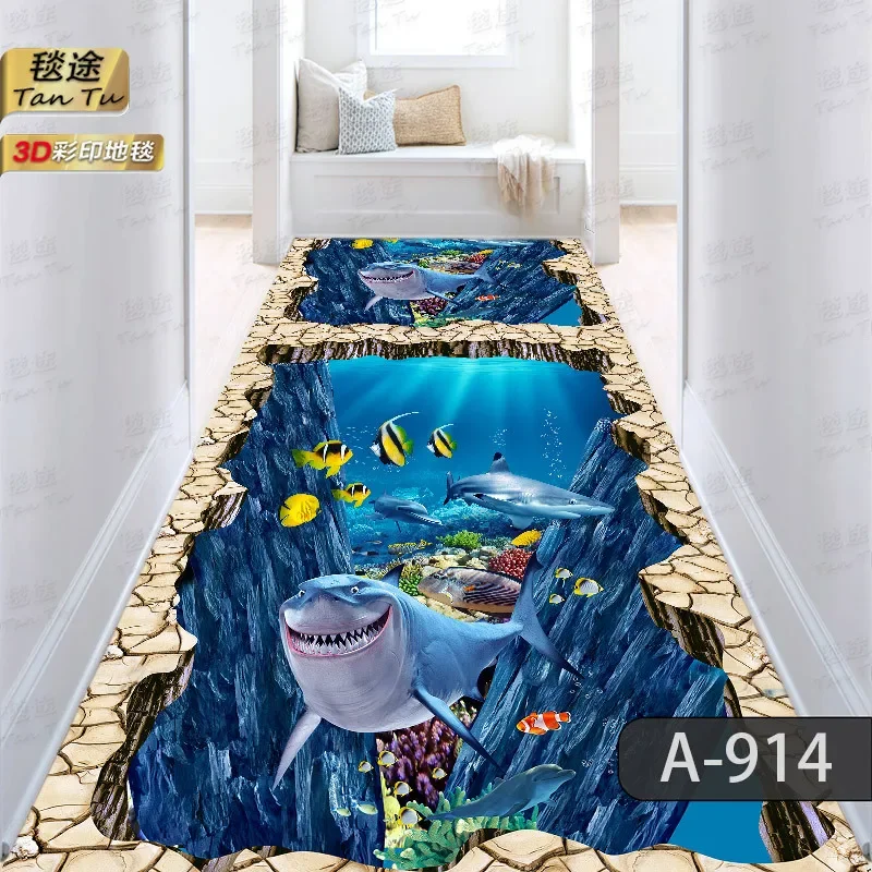 3D Runners Corridor Long Carpets for Hallway Living Room Decoration Home Hotel Lobby Carpet Entry Door Mat Stairs Area Rug