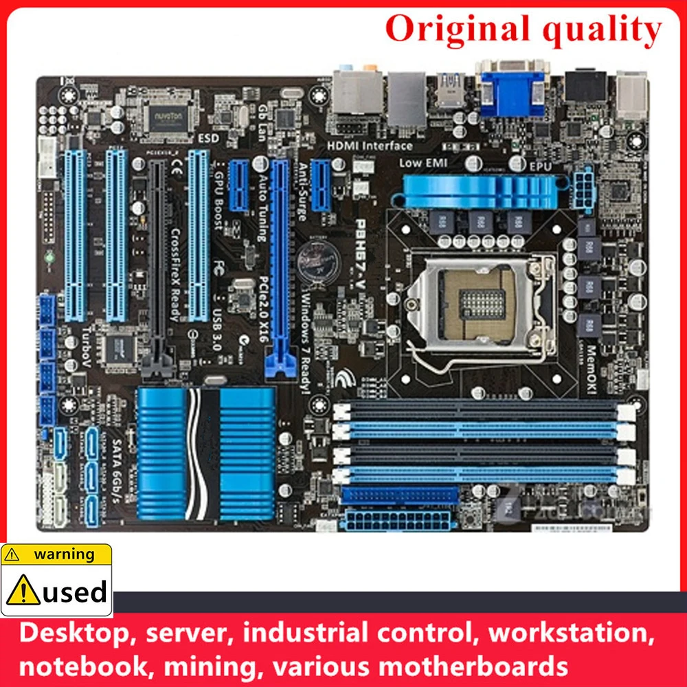 

For P8H67-V Motherboards LGA 1155 DDR3 32GB ATX For Intel H67 Desktop Mainboard PCI-E2.0 SATA II USB2.0