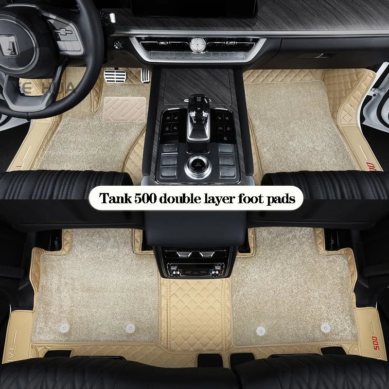 For Great Wall Tank 500 TANK 500 Foot Mats Fully Encapsulated Carpet Leather Silk Ring Foot Mats Automotive Interior Accessories