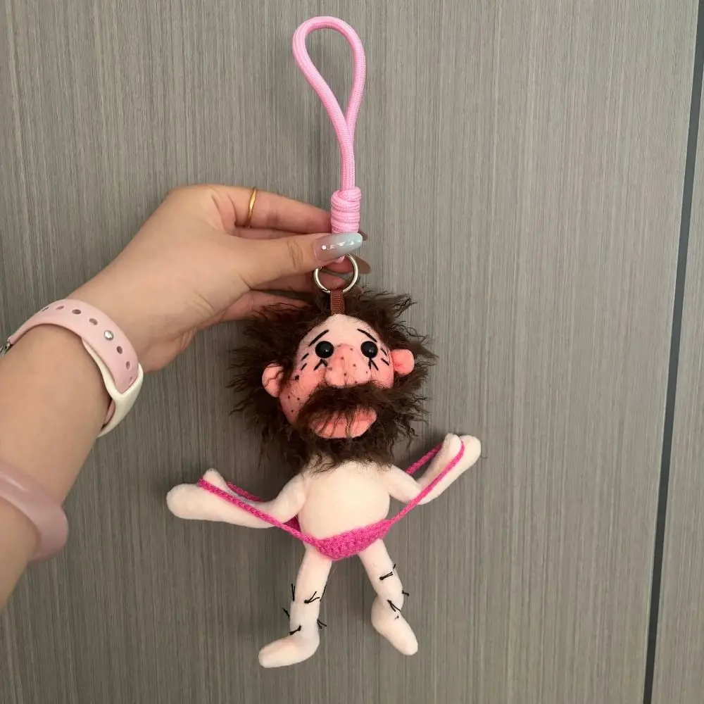 Whimsical Design Cartoon Figure Bag Pendant Vivid Appearance Soft Fabric Material Handmade Doll Keychain Distinctive Look