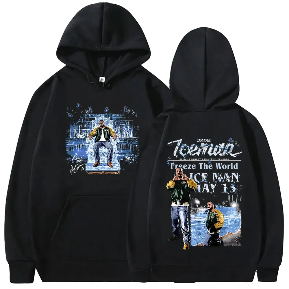 

Rapper Drake ICEMAN Freeze The World 2026 Hoodie Men Women Fashion Hip Hop Oversized Sweatshirt Men's Casual Vintage Streetwear