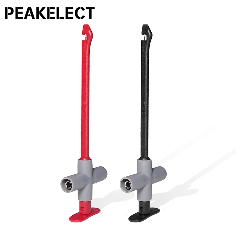 

Peakelect P5010 2PCS Insulation Puncture Probe with 4mm Socket Auto Repair Test Hook Clip Power Probe Spring Loaded Tool 1000V