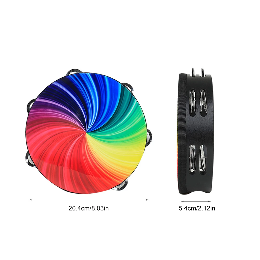 Профессиональный Тамбурин 8/10, музыкальный инструмент, ручной барабан, перкуссионный инструмент для церкви, для взрослых, KTV Вечерние