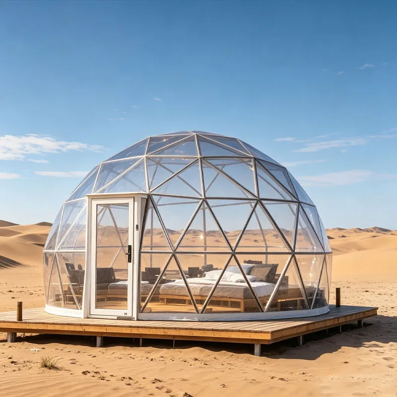 Outdoor Dome Tent Geodesic Glamping House with Clear Window for Luxury Camping Resort Customizable