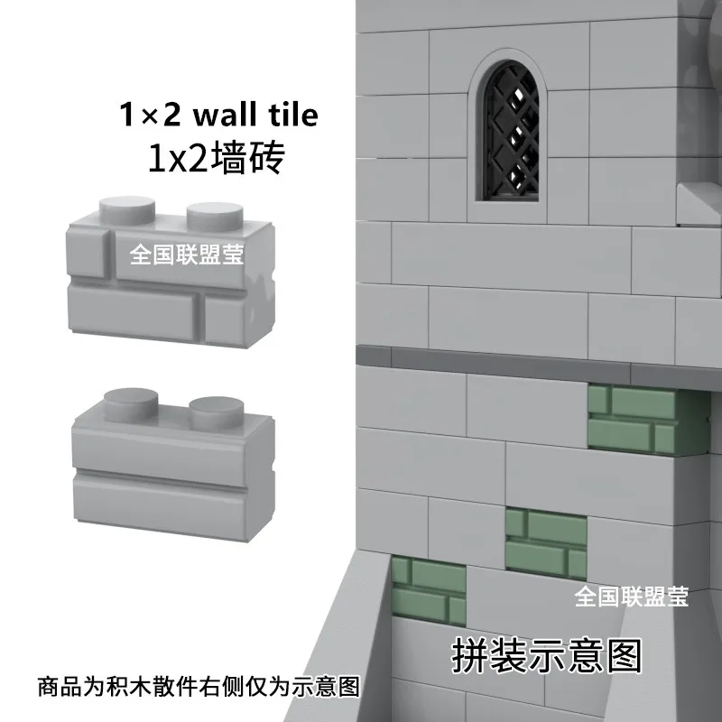 Medieval Castle Wall City MOC Brick Accessories Creative Independent Assortment Assembly DIY Building Blocks Kids Toys Gift