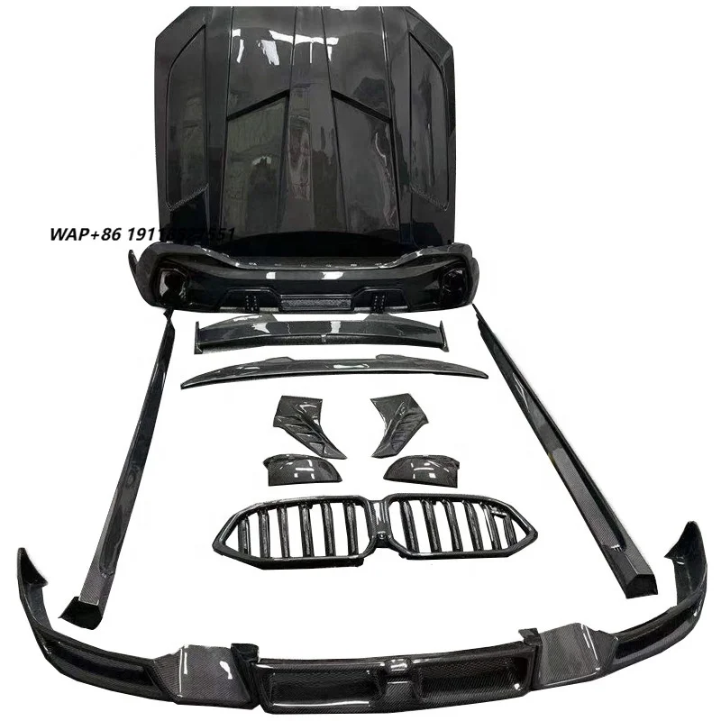 Carbon Fiber X6 Body Kit Tail Wing Top Wing Wheel Eyebrow Side Skirts Grille Suitable for X6 G06 20-21 Modified AC/LD Models