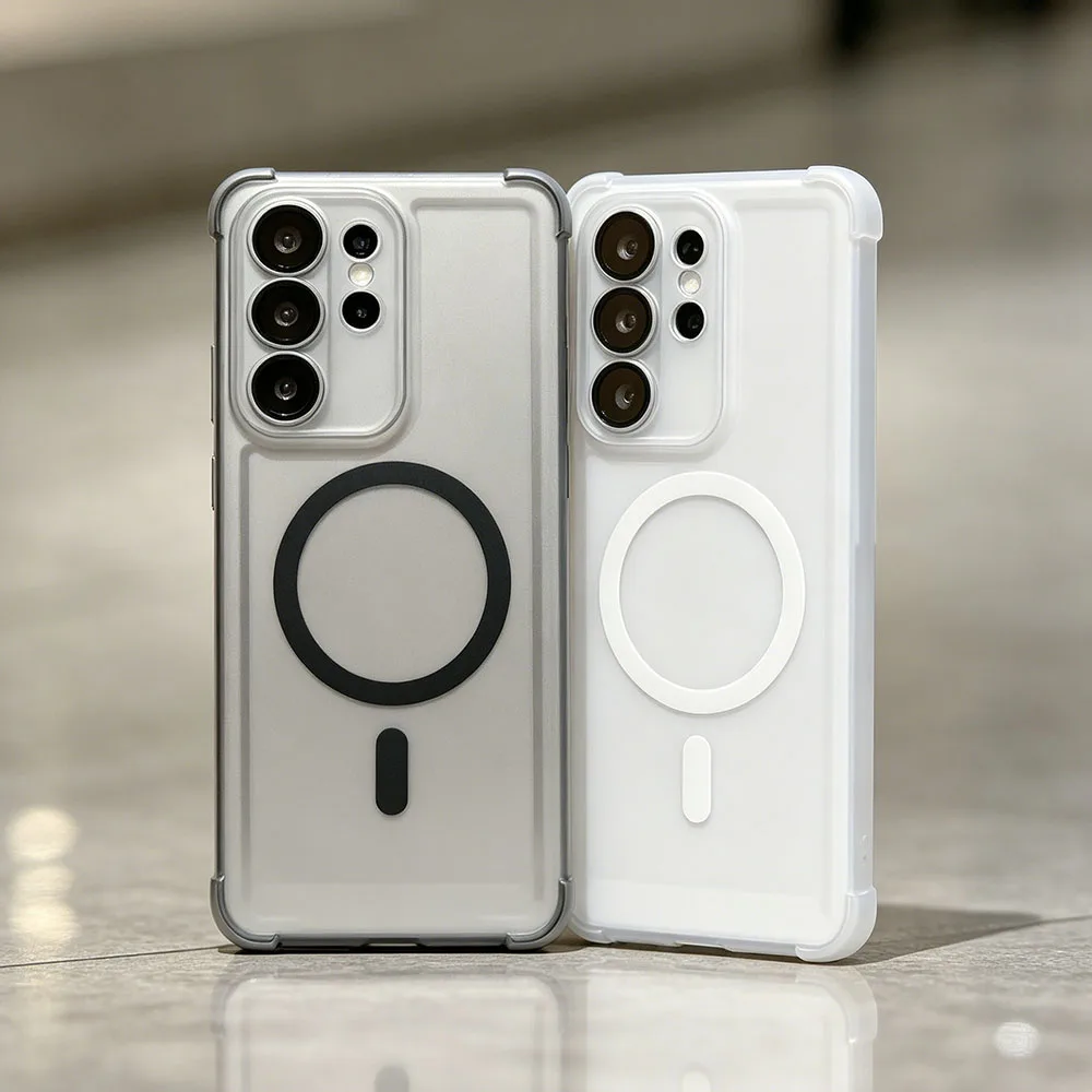 Magnetic For Magsafe Silicone Soft Case For Samsung Galaxy S26 S25 S24 S23 S22 Ultra Plus Clear Matte Shockproof Cover TPU Shell