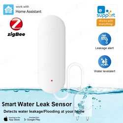 Smart ZigBee Water Leakage Sensor Flood Alarm Water Level Overflow Detector Security System Works with eWeLink Zigbee Gateway