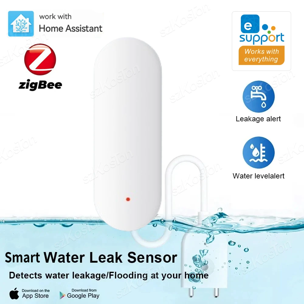 inteligente zigbee sensor de vazamento de agua alarme de inundacao detector de estouro de nivel de agua sistema de seguranca funciona com ewelink gateway 01