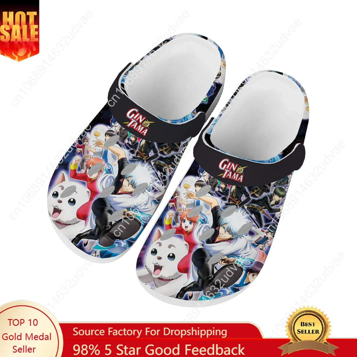 

Gintama Water Shoes Mens Womens Non-slip Fashion Home Garden Clogs Customizd Sandals Beach Breathable Hole Slippers