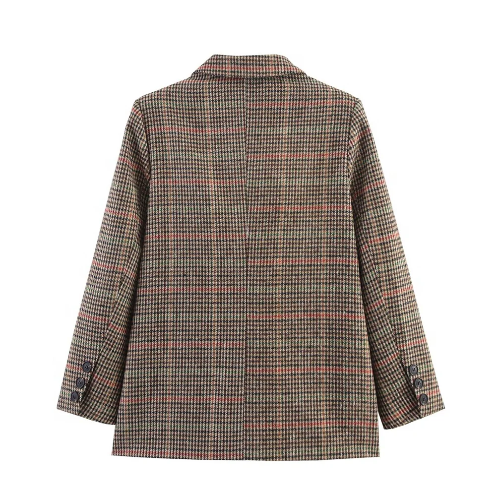 خريف منتج جديد أزياء المرأة ألف الطيور شبكة الراقية الملمس منقوشة سترة بدلة غير رسمية من الصوف