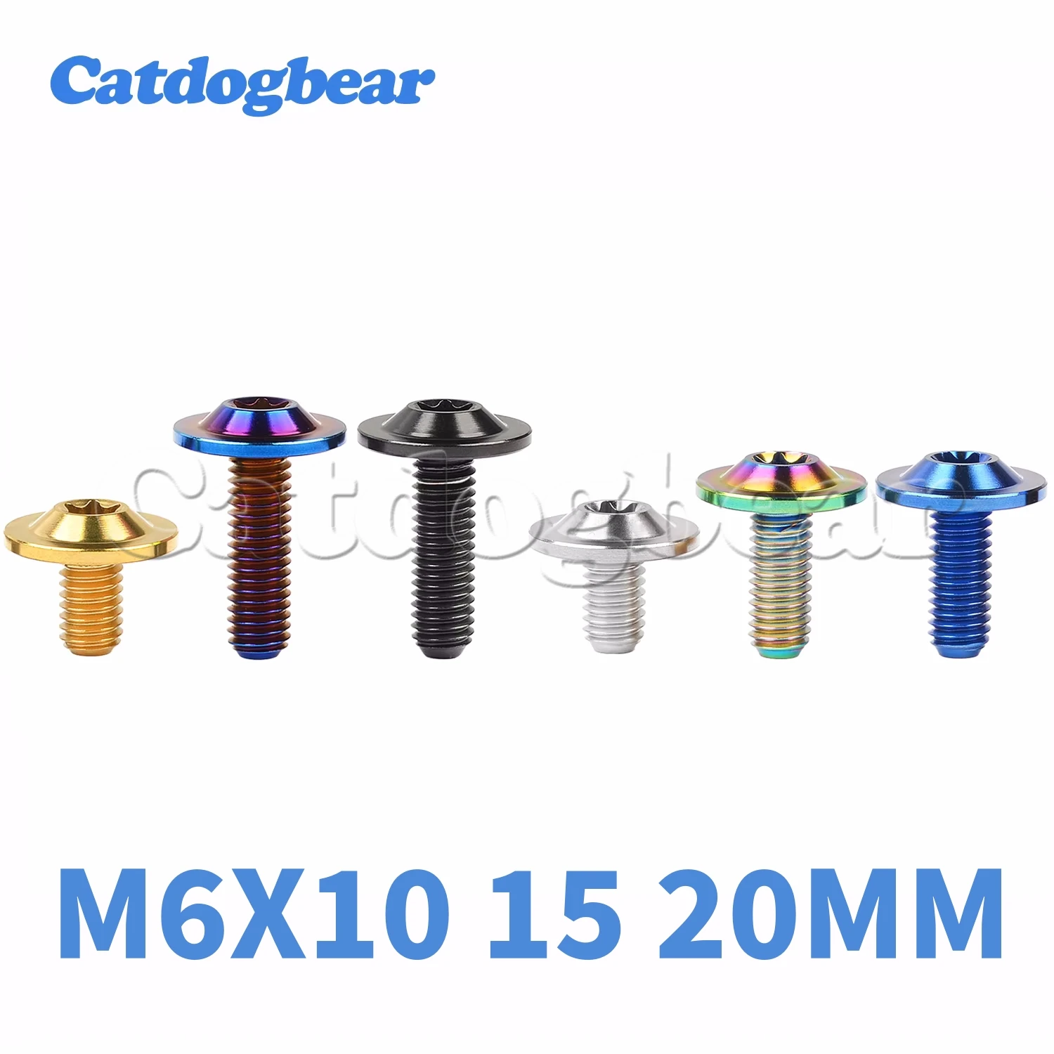 

Catdogbear 4PCS Titanium Bolts M6X10 15 20mm T30 Torx Head Screws For Ride Brake Level Bar Bike Screw Fasteners