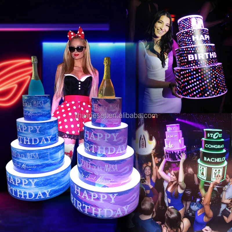 LED Liquor Display Wine Cart - Bar Nightclub Party Events Hotel VIP Champagne Serving Trolley for Stylish Beverage Service