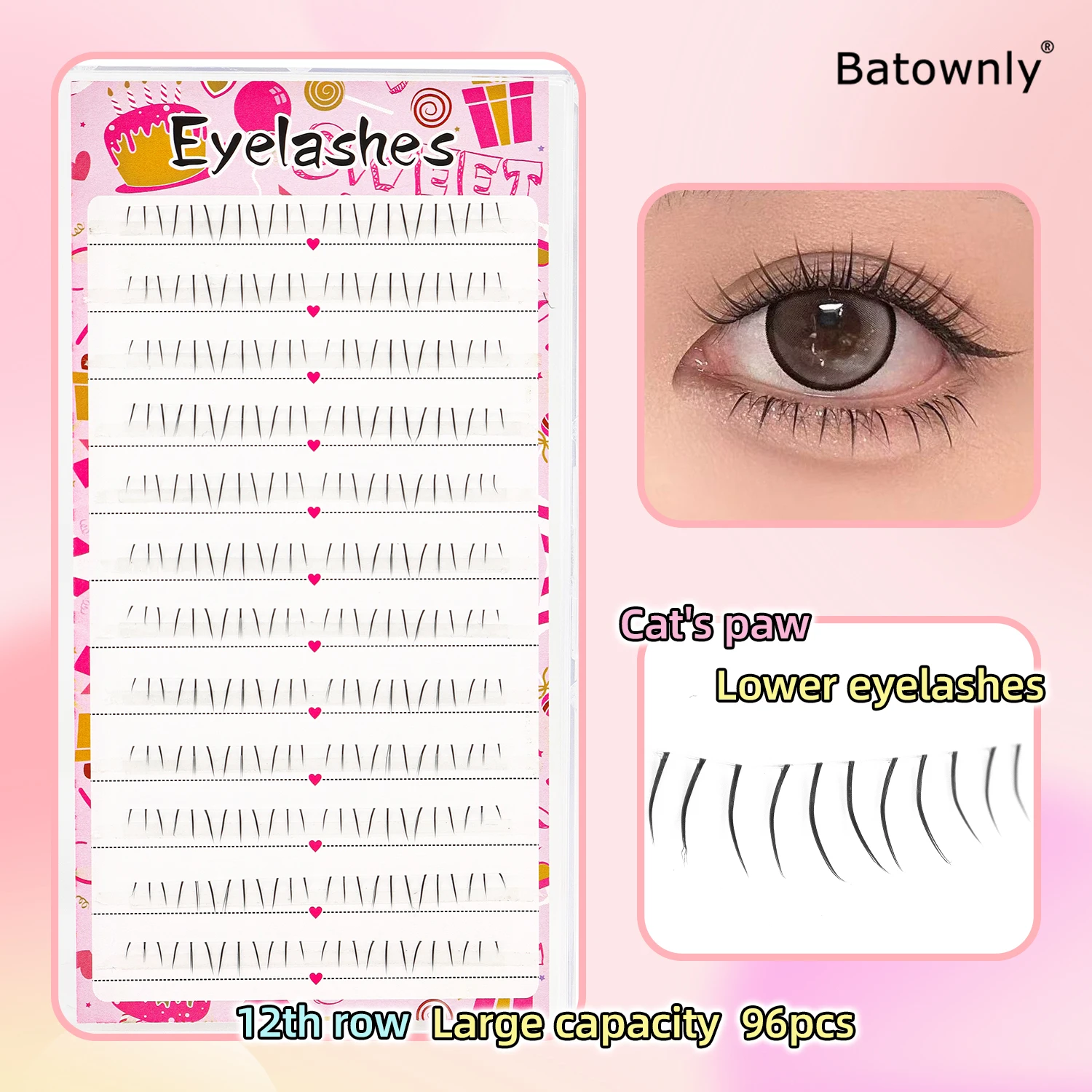 96 個猫の足下まつげナチュラルシミュレーションまつげナチュラルまつげ