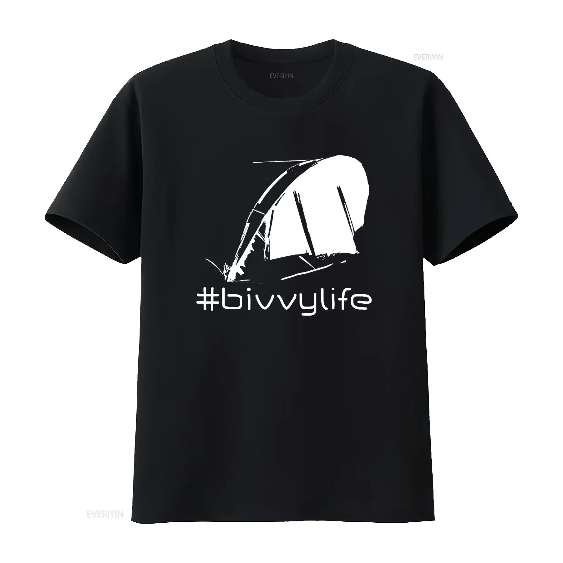 Mens Carp Bivvylife Design T Shirt Hip Hop Streetwear Fishing Camping Outdoor vintage Washed Slightly graphic fashion