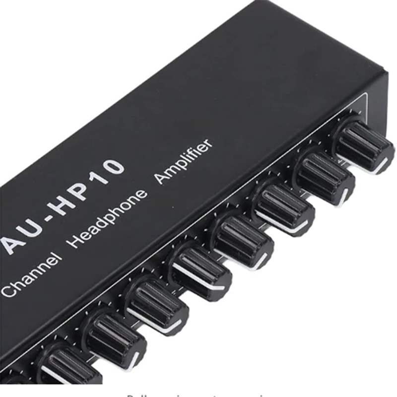 RISE-AU-HP10 amplificador de auriculares de 10 canales divisor de Audio DC 12-24V 20Hz-20Khz 12DB 16-600Ohm 3,5 Mm Jack enchufe estadounidense