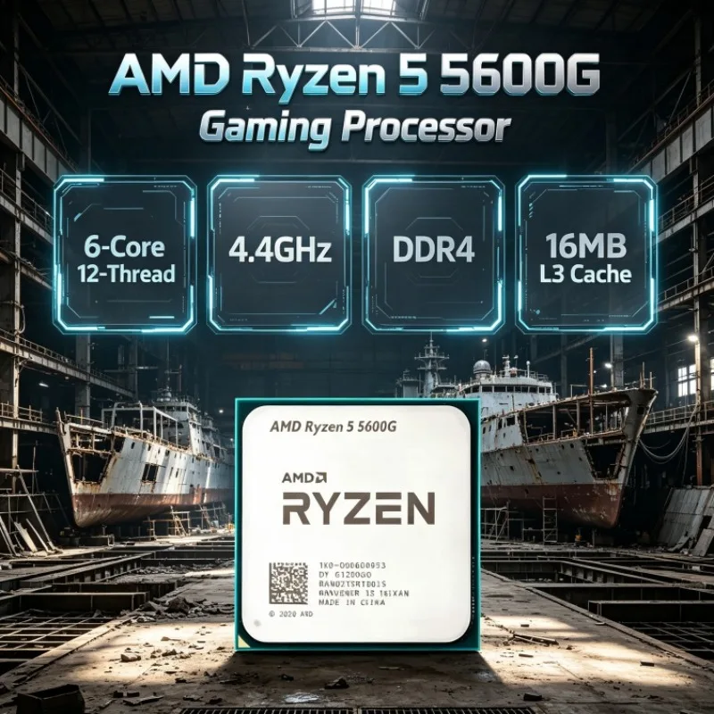 AMD Ryzen 5 5600G R5 6-Core 12-Thread 3.9GHz Up to 4.4GHz L3=16M Socket AM4 DDR4 PCIe 3.0 Gaming Processor
