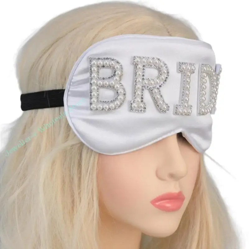 R7uf Girl Eye Mask Maschera del sonno perle gioiello per le perle headpeice per le perle