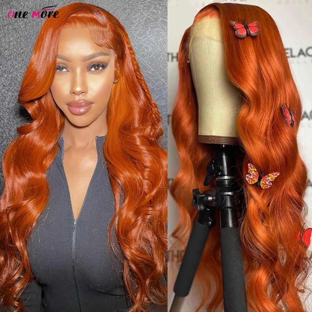 Body Wave Orange Ginger Lace Front Wig Human Hair 100% Brazilian 13x4 Lace Frontal Colored Wigs For Black Women Custom Length