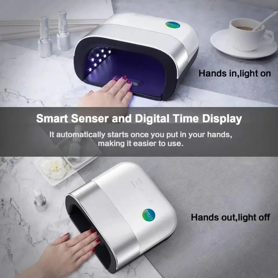 Lámpara UV LED de 48W con 36 LEDs, secadora profesional con sensor inteligente, 4 temporizadores y base desmontable para todo esmalte en gel 5