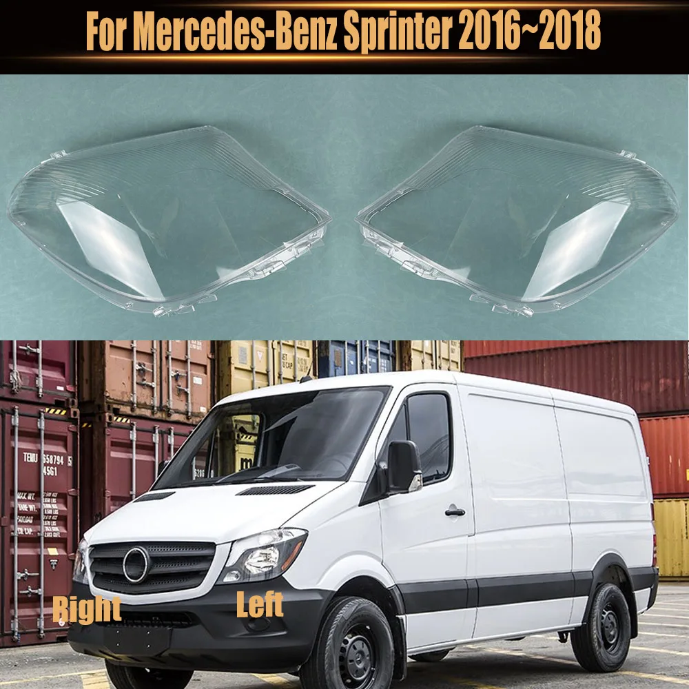 

For Mercedes-Benz Sprinter 2016~2018 Front Headlight Cover Transparent Shade Lampshade Headlamp Shell Lens Plexiglass