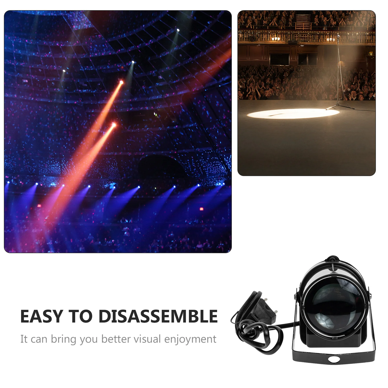 1Set Rotating Glass Ball Light Red Mirror Surface Stage Spotlight Bar Projector Lamp Eu Plug Party Lights Outdoor Dj Stage