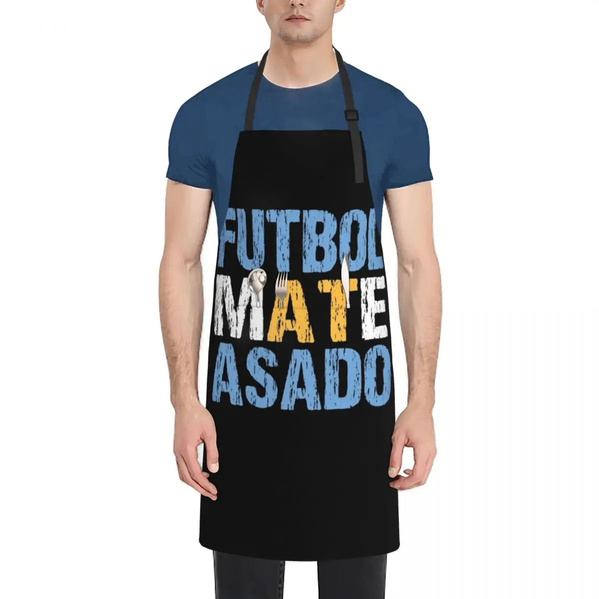 

Futbol Mate Asado Argentinian Flag Argentina Distressed Apron For Girl Cute Kitchen kitchen jacket woman Apron