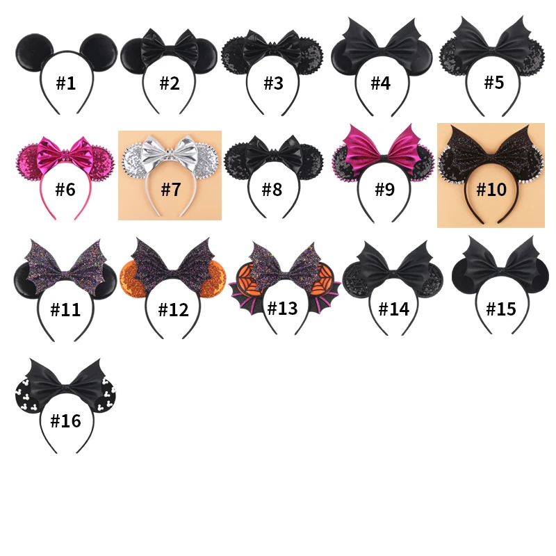 NEUE Halloween Maus Ohren Stirnband Für Mädchen Frauen Pailletten 5 "Bogen Haarband Mädchen Party Festival Geschenke DIY Cosplay haar Zubehör – Detail 3