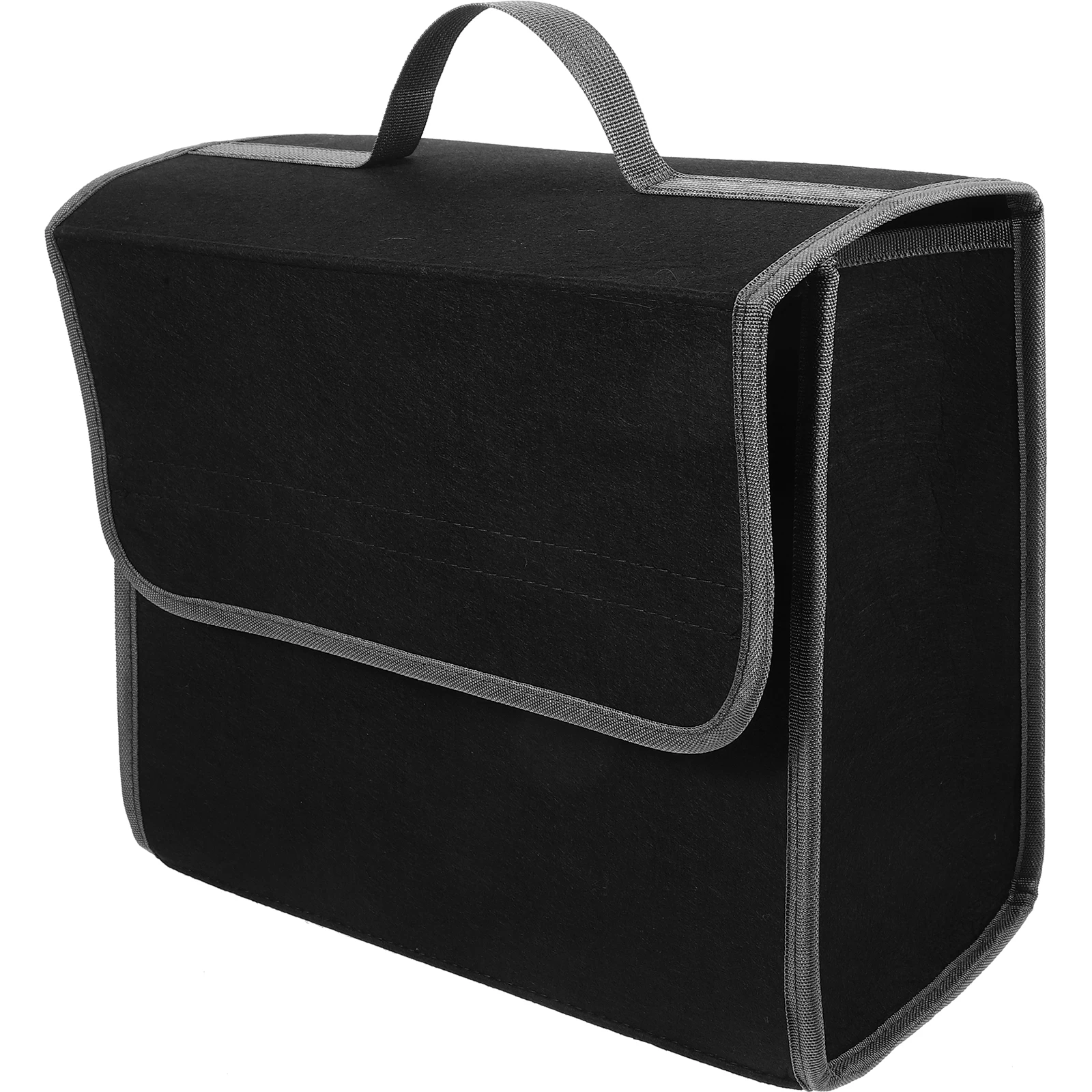 

Car Storage Bag Folding Vehicle Trunk Organizer Foldable with Lid Felt Bin Organizers