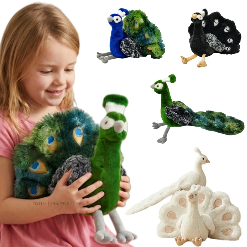 

Реалистичная красивая красочная плюшевая кукла-павлин 21/48 см с длинным хвостом, мягкая игрушка-животное, декор для дома, подарок для детей