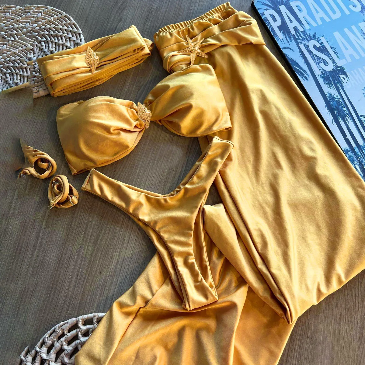 Fashion Star Bikini With Long Skirt Women 3Pcs Swim Suit 2026 Sexy Low Waist Biquini Summer Holiday Bathing Suit Beach Outfits