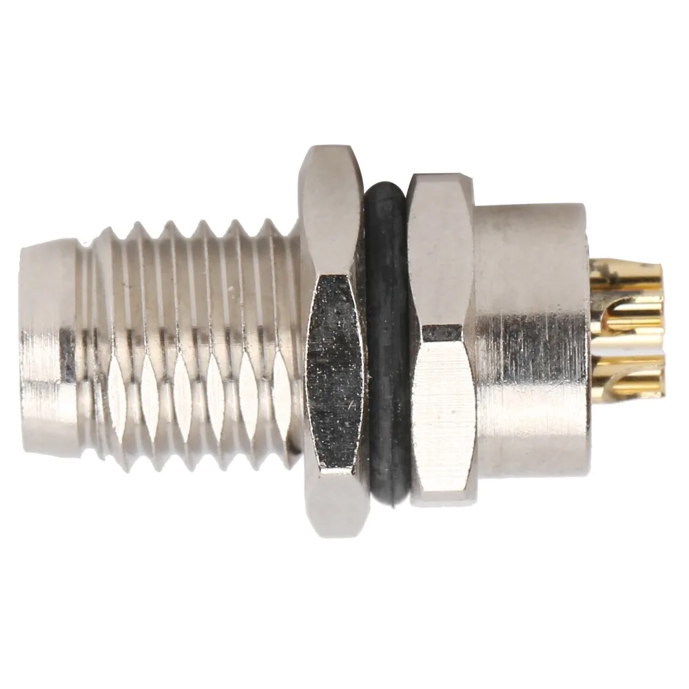 

Игольчатый разъем M8FP4, установленный на задней плате, 4-контактный авиационный разъем M8, чашка для припоя, металлический интерфейс, промышленный разъем