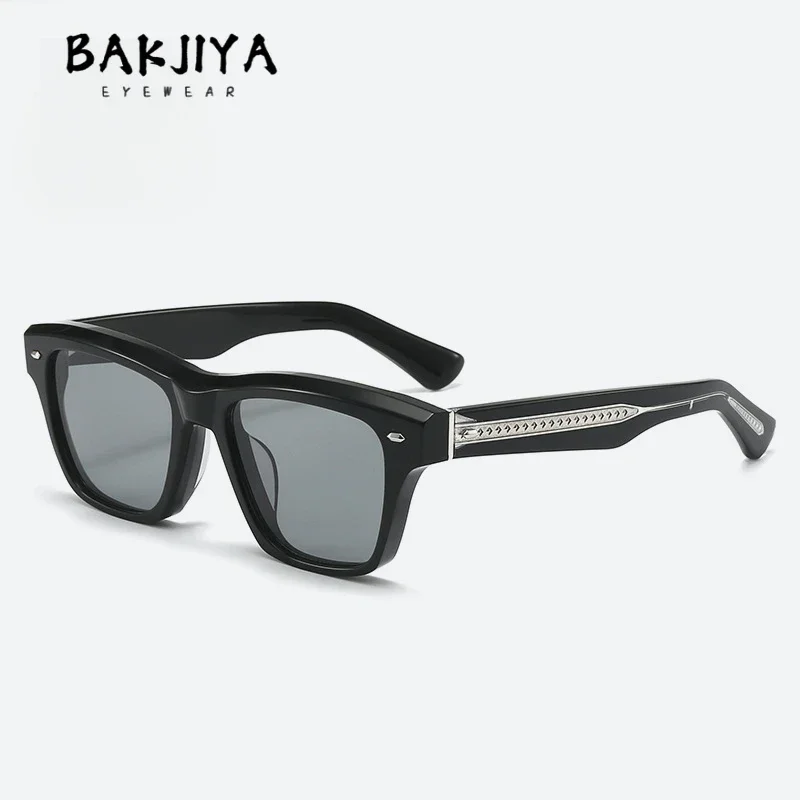 

Top Quality Handmade Acetate Thick Frame Square Sunglasses Men Designer INS Trend High Street Outdoor Polarized Sunglasses