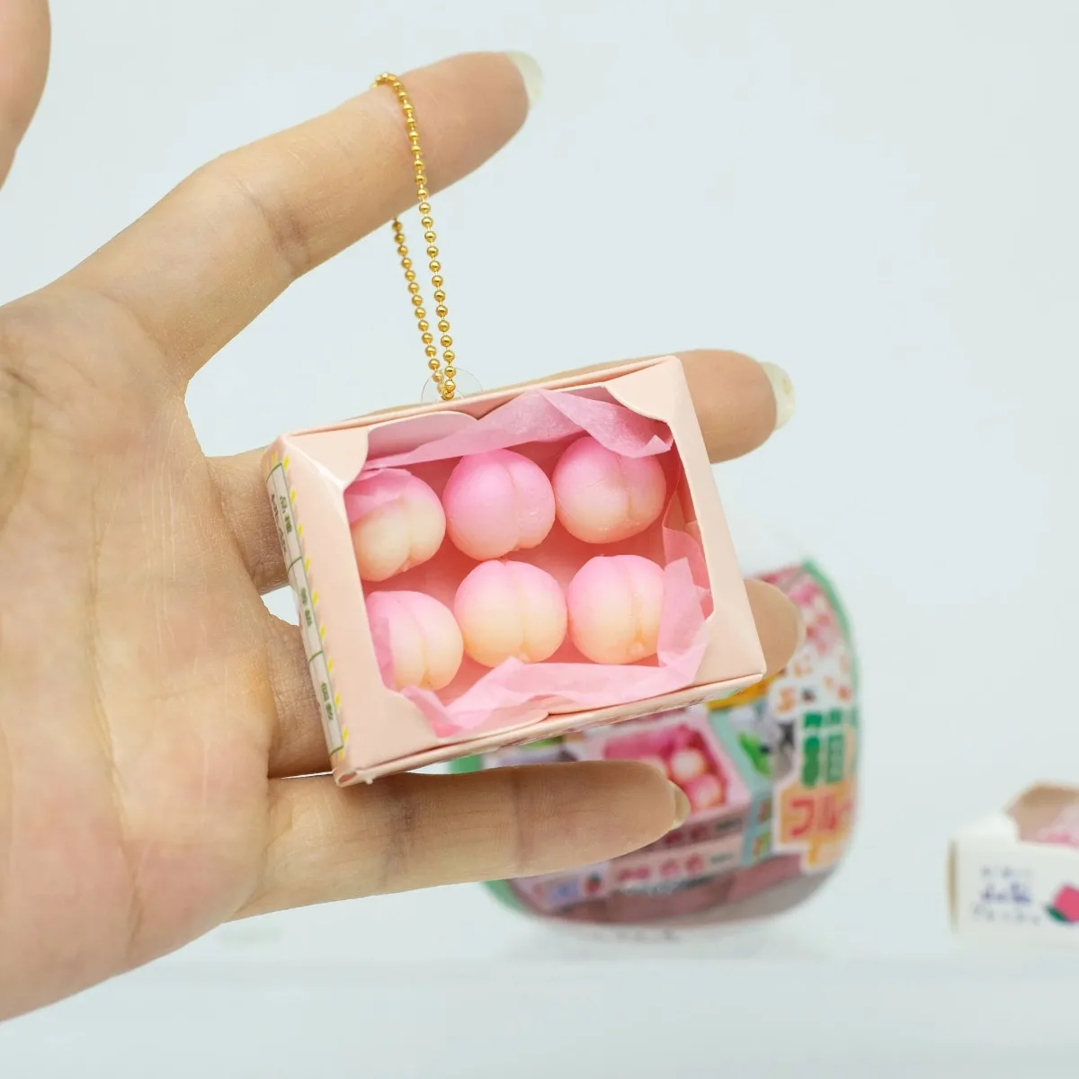 J.DREAM Gachapon Capsule Toy Blind Box Mini Fruit Pendants Squishy Soft Rubber Miniature Keychain Bag Charms Collectible view 2