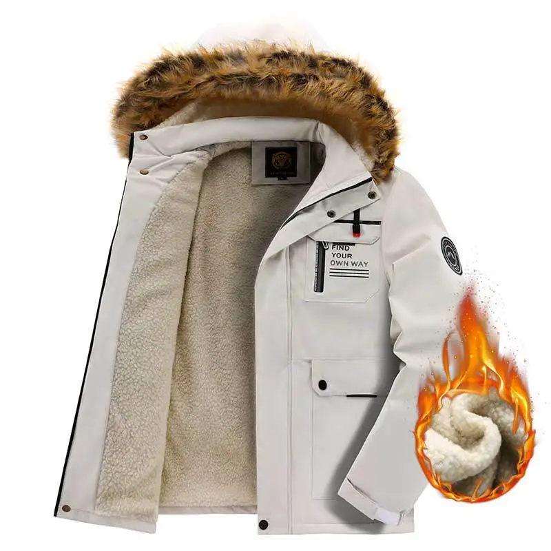 

Новая зимняя мужская верхняя одежда, теплая флисовая съемная шапка, походная куртка с капюшоном, мужская уличная повседневная ветровка, толстые теплые пальто