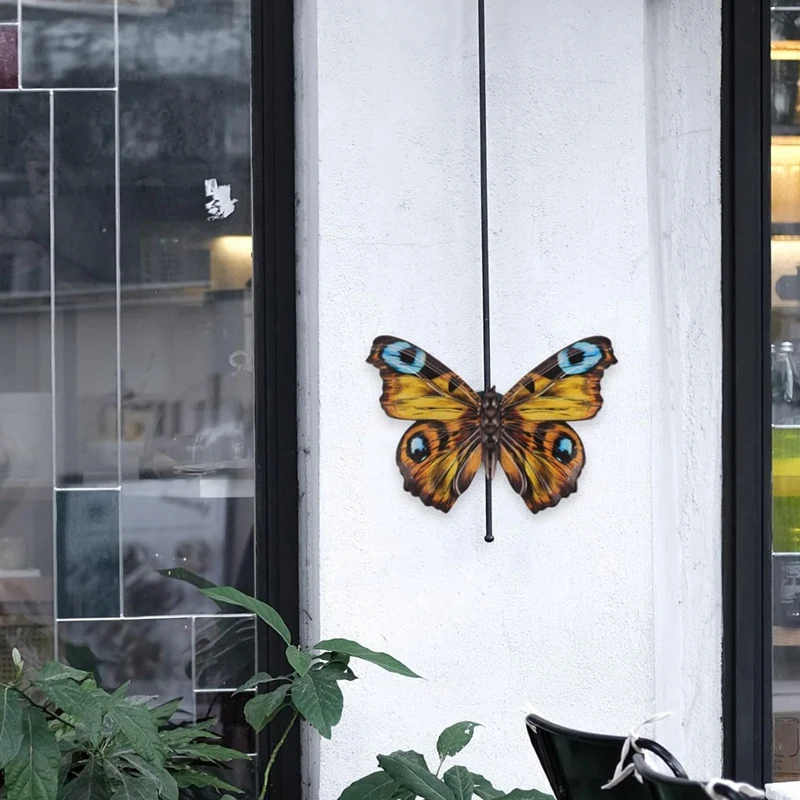 Outdoor Wall Decor Butterfly Decoration Metal Butterfly Wall Decor For Fence Metal Wall For Home Decorations Easy To Use Yellow